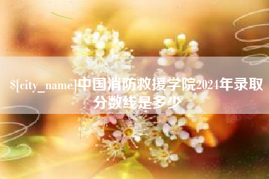 陕西中国消防救援学院2024年录取分数线是多少