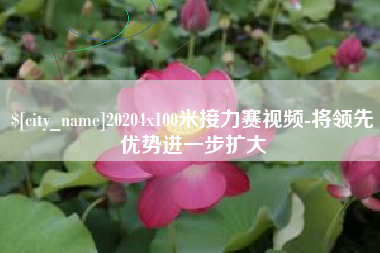 陕西20204x100米接力赛视频-将领先优势进一步扩大