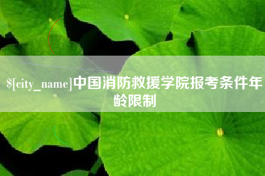 陕西中国消防救援学院报考条件年龄限制