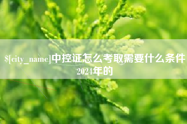 陕西中控证怎么考取需要什么条件2024年的
